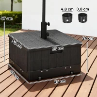 Outsunny Base per Ombrellone 3-in-1 Riempibile Multiuso Tavolino da Caffè e Fioriera, Nero(m-3)