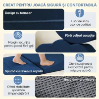 AIYAPLAY Set 7 Blocuri Moi pentru Copii 0,5-3 Ani cu Bază Antiderapantă, din Spumă și Catifea, Albastru(m-5)