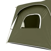 Outsunny Camping Tent, Family Tent 4-8 Person 2 Room, with Large Mesh Windows, Easy Set Up for Backpacking Hiking Outdoor, Green(m-13)