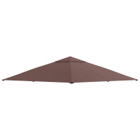 Outsunny partytentdak, vervangend dak voor partytent, partytentafdekking, polyester bescherming tegen de zon, koffie, 3 x 3 m
