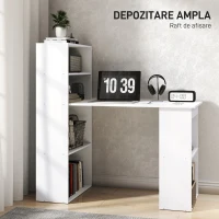 HOMCOM birou modern cu biblioteca 120x55x120cm(m-4)