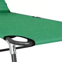 Outsunny ligbed met leesgat 190 cm x 56 cm x 28 cm, zwart(m-11)
