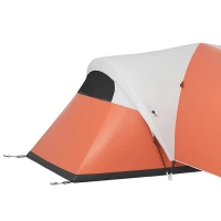 Outsunny 3000mm Waterproof Camping Tent for 7 Man, Family Tent with Porch and Sewn in Groundsheet, Portable with Bag, Orange(m-11)