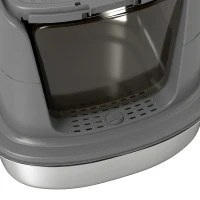 PawHut Large Stainless Steel Litter Box, Enclosed Metal Cat Litter Tray with Scoop, Deodoriser Bag, Front-Entry and Top-Exit(m-12)