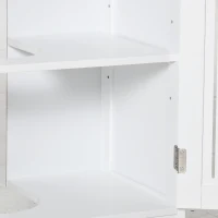 kleankin Mueble para Debajo del Lavabo Armario Baño de Suelo de Madera con 2 Puertas Ventiladas y Estante Ajustable Interior Moderno 60x30x60 cm Blanco(m-13)