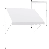 Outsunny Tenda da Sole a Bracci 3x1.5m con Manovella e Struttura Telescopica, Bianco(m-1)