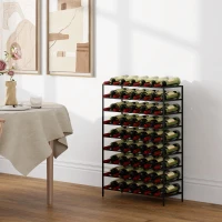 HOMCOM Étagère à vin rack pour bouteilles range-bouteilles capacité 54 bouteilles dim. 63L x 25l x 91H cm métal noir(m-8)
