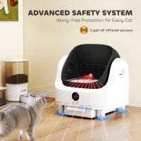 PawHut Self Cleaning Cat Litter Tray Top Opening Design, Automatic Litter Box More Space with Integrated Security Protection(m-4)