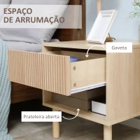 HOMCOM Mesa de Cabeceira com Gaveta e Prateleira Aberta Estilo Moderno para Quarto 47x47x50 cm Madeira(m-5)