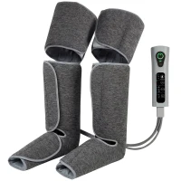 HOMCOM Beinmassager mit Wärme, Kompression, 3 Automodi & 3 Intensitäten, Fuß- und Wadenmassagegerät(m-12)