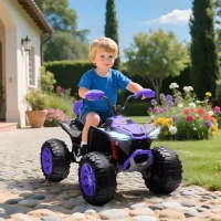 AIYAPLAY Kinder-Elektro-Quad, 24V Elektro-Fahrzeug mit 4 Rädern, Scheinwerfer, USB-Anschluss, MP3-Funktion, 6,5 km/h, 3-8 Jahre(m-10)