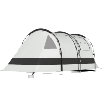 Outsunny Camping Tent, 3 Man Blackout Tent with Bedroom and Living Room, Portable with Bag, for Fishing Hiking Festival, Khaki(m-15)