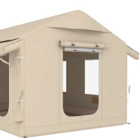 Outsunny Inflatable Tents Waterproof Glamping Tent with Stove Jack for 6-8 Person(m-13)