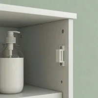 HOMCOM Mobile Bagno Alto 170cm, con 2 Armadietti e Ripiani Regolabili, Scomparti Aperti, per Lavanderia, Bianco(m-9)