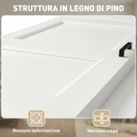 HOMCOM Porta Scorrevole Esterna in Legno di Pino con Binario Silenzioso, Guida, Kit Ferramenta, Bianco(m-5)