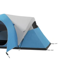 Outsunny 3000mm Waterproof Camping Tent for 7 Man, Family Tent with Porch and Sewn in Groundsheet, Portable with Bag, Blue(m-13)
