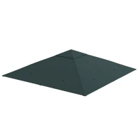 Outsunny Techo de Repuesto para Cenador, 3x3 m, Cubierta de Repuesto con 8 Orificios de Drenaje, Ventilación y Protección UV, SOLO Toldo de Recambio para Pabellón Gazebo, Verde Oscuro(m-12)
