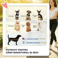 PawHut Cărucior Pliabil pentru Câini cu 3 Roți și Capotă, Maro(m-4)