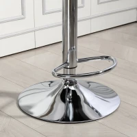 HOMCOM Taburete de Bar Regulable Asiento Extra Grande Giratorio en Piel Sintética PU Gris(m-8)
