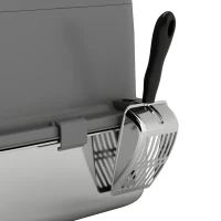 PawHut Large Stainless Steel Litter Box, Enclosed Metal Cat Litter Tray with Scoop, Deodoriser Bag, Front-Entry and Top-Exit(m-13)