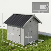 PawHut Entenhuis Entenstall Klein Dierhuis, weerbestendig, 2 ingangen, 2 hellingen, 78 x 90 x 92 cm, Lichtgrijs + Zwart(m-3)