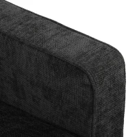 HOMCOM 3 Seater Sofa Button Tufted Upholstered Couch with Wood Legs for Living Room, Dark Grey(m-9)