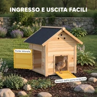 PawHut Casetta per Anatre da Esterno con Rampa, Fondo Rimovibile e Fori di Ventilazione, 78x90x92 cm, Legno(m-5)