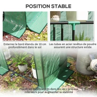 Outsunny Serre de jardin avec étagères métalliques à 3 niveaux serre de balcon couverture PE toit incliné 144 x 48 x 152 cm vert(m-7)