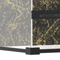 PawHut Reptile Glass Terrarium with Stone Background, Front Ventilation, Escape-Proof Knob Lock, 50 x 30 x 35 cm, Black(m-11)