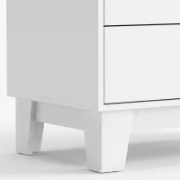 HOMCOM Armadio per camera con 2 ante soft-close, 2 cassetti e barra, 80x50x180 cm, Bianco(m-9)