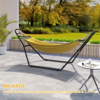 Outsunny Suport Reglabil pentru Hamac din Oțel cu Lanțuri și Cârlige în Formă de S, pentru Hamace de 2,75-4 m, 278 cm, Negru(m-6)