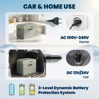 Outsunny 30L Portable Car Refrigerator - Light Green and Grey(m-6)