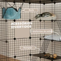 PawHut Gaiola Grande para Gatos de Interior com 4 Níveis  5 Portas 3 Plataformas de Salto 3 Rampas e Rede 105x105x140 cm Preto(m-7)
