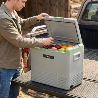 Outsunny 50L Portable Car Refrigerator - Light Green and Grey(m-9)