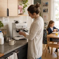 HOMCOM Bean to Cup Coffee Machine, Espresso Machine with Integrated Bean Grinder & Steam Wand, White(m-2)