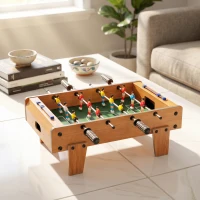 SPORTNOW Mini calciobalilla da tavolo con segnapunti e 2 palline, 50,6x50,5x18 cm, naturale(m-10)