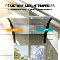 Outsunny Tettoia da Esterno in Policarbonato per Porte e Finestre, 103x96.5x27cm, Trasparente(m-6)