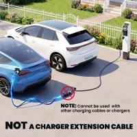 HOMCOM Chargeur Voiture Électrique Type 2 à Type 2 22kw Triphasé Mode 3 Rallonge Cable Recharge Rapide 5m Assuré par PICC Noir(m-8)