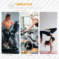 HOMCOM Tappeto Palestra Ammortizzante per Tapis Roulant e Cyclette, Tappetino Fitness in PVC Antiscivolo, 180x90cm, Nero(m-5)