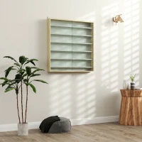 HOMCOM Vitrine pour collection vitrine murale 80 x 9,5 x 83 cm 6 étagères réglables en hauteur 2 portes coulissantes en verre(m-2)