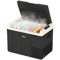 Outsunny 40L Portable Car Refrigerator - Grey and Black