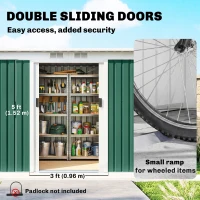Outsunny 4ft x 9ft Steel Garden Tool Shed(m-5)