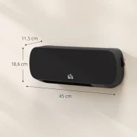 HOMCOM Stufa Elettrica Basso Consumo da Parete con Telecomando, Temperatura Regolabile e Timer 12 Ore, Nero(m-3)