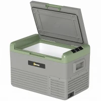 Outsunny 30L Portable Car Refrigerator - Light Green and Grey(m-1)