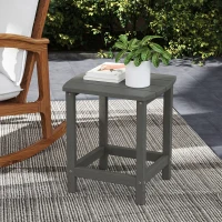Outsunny Outdoor Side Table, Garden Coffee Table, All-Weather Adirondack Side Table for Garden, Beach, Indoor Outdoor, Grey(m-2)