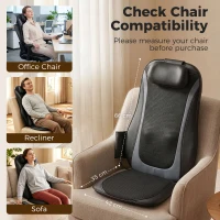 HOMCOM Masseur Dorsal Chauffant, Fauteuil de Massage Tissulaire Profond Vibration 3 Niveaux, Coussin de Massage(m-8)