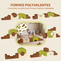 AIYAPLAY Parcours motricité bébé 5PCS, module en mousse souple avec housse en velours côtelé, multicolore(m-4)