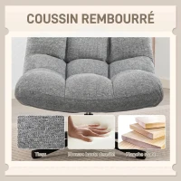 HOMCOM Fauteuil salon sans accoudoirs, chaise pivotante en tissu chenille imperméable, assise large, 75 x 95 x 90 cm, gris(m-5)