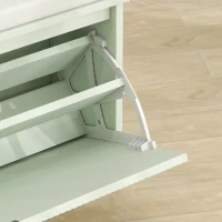 HOMCOM Banc à chaussures avec coussin d'assise rembourré et tiroir rabattable pour couloir, chambre, 80 x 26 x 47,5 cm, vert(m-11)