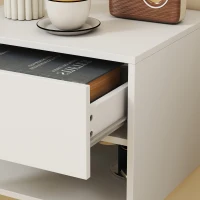 HOMCOM Set de 2 Mesitas de Pared con Tomas de Corriente Blanco(m-7)